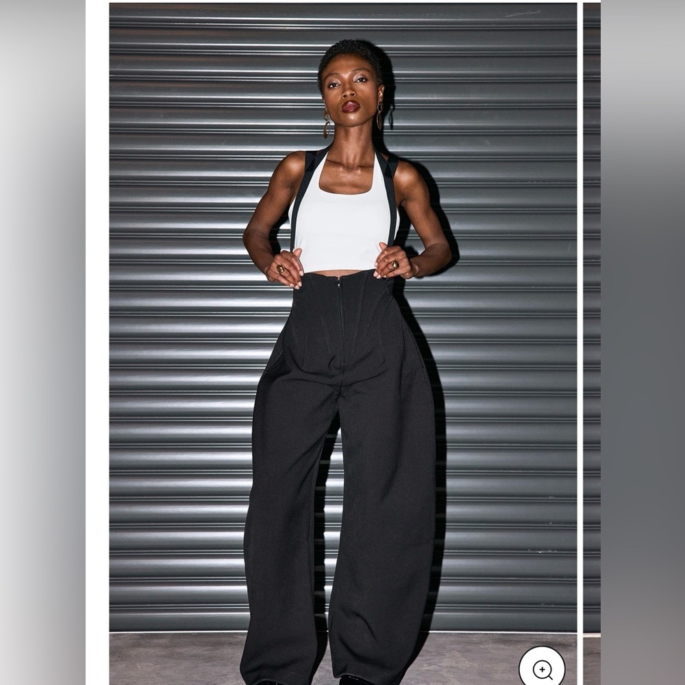 Elegant Black Wide Leg Women's Jumpsuit
